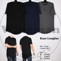 Kaos Longline Polos Pria Lengan Pendek 3 Warna - C2t8pz