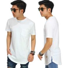 Kaos Longline T-Shirt New Basic White/ Baju Casual/ Kaos Fashion Pria - Gocks4