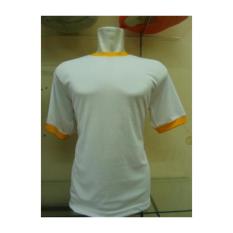 Kaos Oblong TC 28 Putih Kombinasi Kuning Mas ( Merk : SIBISAN )