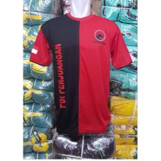 Kaos Partai Merah cabe kombinasi hitam PE double kenitt All Size