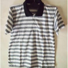 Kaos Polo Anak Laki-laki Salur - Putih Hitam