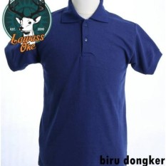 Kaos Polo Polos Pria Baju berkerah murah berkualitas poloshirt kaos kerah cowok cewek polo shirt-Biru Dongker