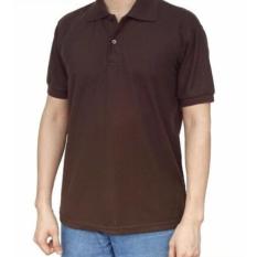 Kaos Polo Polos Pria Baju kerah murah berkualitas poloshirt kaos kerah cowok cewek polo shirt- COKLAT