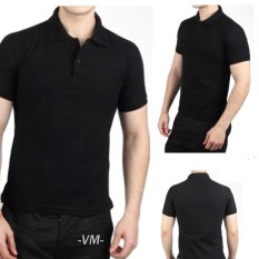 Kaos Polo Polos Pria Baju kerah murah berkualitas poloshirt kaos kerah cowok cewek polo shirt- HITAM