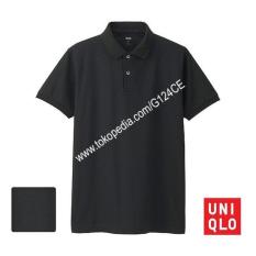 Kaos Polo Pria Uniqlo Men Pique Packaged 182412 / 168258 Hitam Black - Mk6w4v