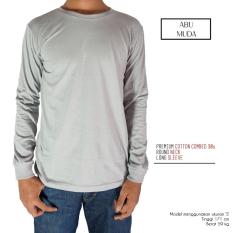 Kaos Polos Abu Muda - Lengan Panjang Combed 30s - Naga Clothing