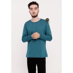 KAOS POLOS LENGAN PANJANG COTTON COMBED PREMIUM BANDUNG PRIA WANITA DEWASA TEAL TRITONE