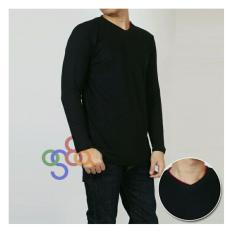KAOS POLOS LENGAN PANJANG - UNISEX - V NECK