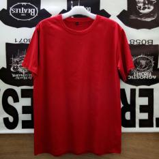 KAOS POLOS MERAH CABE COTTON CARDED 24S