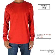 Kaos Polos Merah Cabe - Lengan Panjang Combed 30s - Naga Clothing
