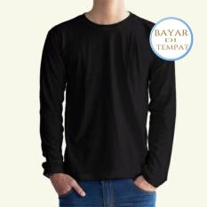 Kaos Polos Oneck Lengan Panjang Cotton Combed Hitam –Unisex