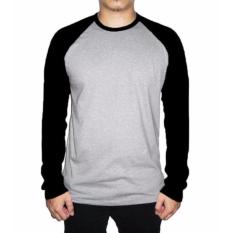 Kaos Polos Reglan Anggun Abu Lengan Hitam/Maroon/Dongker Panjang Pria dan wanita