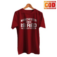 Kaos Premium KaosAjalah KAP / Baju Distro / Tshirt Casual Pria Wanita / Fashion Atasan / Man is Red / Kaos Bola Man 001