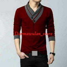 Kaos pria Minho long kerah V model korea Murah Meriah