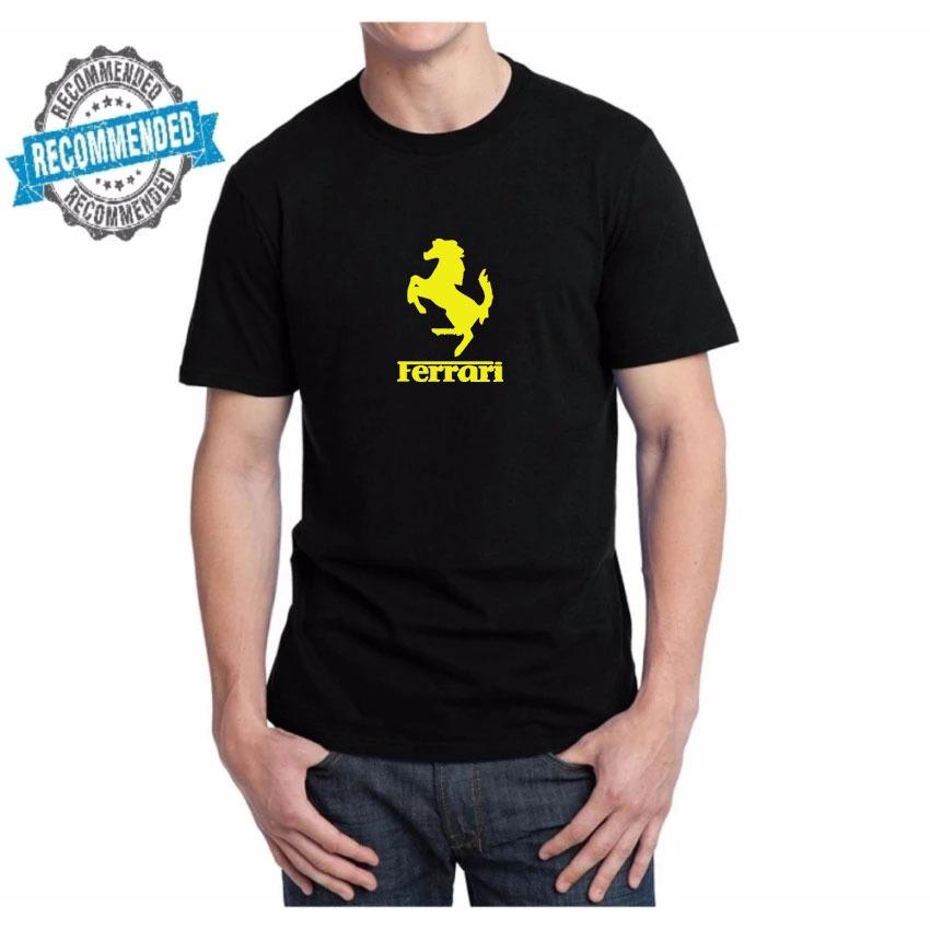 Kaos Pria Murah / Tshirt Cowo Lengan pendek Ferrari Yellow - Hitam