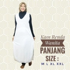 Kaos Renda Wanita Panjang Tanpa Lengan Bahan Katun Dalaman Jubah Gamis Perlengkapan Haji dan Umroh