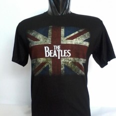 Kaos The Beatles Oblong Pria Wanita Khusus Hitam