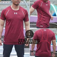 kaos tshirt manset baselayer under armour misty Compression unisex gym run sepeda tennis training softball excersise 2112