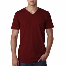 Kaos55 Kaos T-Shirt V-Neck Lengan Pendek - Merah Maroon