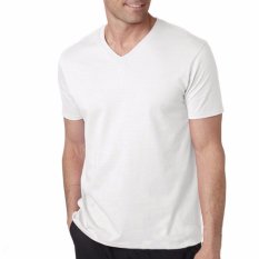 Kaos55 Kaos T-Shirt V-Neck Lengan Pendek - Putih