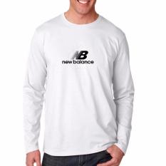 Kaos55 Pria / Kaos Cowo Lengan Panjang NB Black - Putih