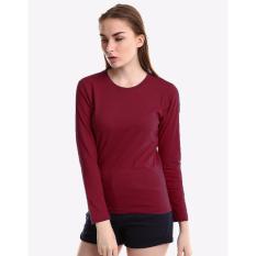 Kaos55 Tshirt O-neck Panjang Slim Wanita - Merah Maroon