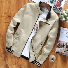 Jaket Katun Casual Pria (Beige) (Beige)