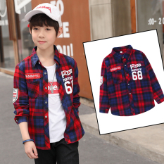 Kapas Musim Semi Dan Musim Gugur Baru Siswa Sekolah Dasar Anak Laki-laki Kemeja Korea Fashion Style Jas (Merah)