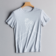 2017 musim panas model baru Trendi Pria tangan bersablon lengan pendek baju kaos tambah besar Gemuk kerah bulat Lengan Pendek katun Kaos