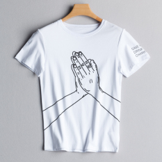 2017 musim panas model baru Trendi Pria tangan bersablon lengan pendek baju kaos tambah besar Gemuk kerah bulat Lengan Pendek katun Kaos