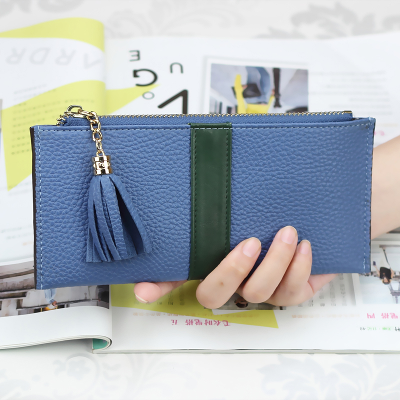 Kepribadian  Modis Ritsleting Dompet Wanita Model Panjang 2018 Model Baru Tipis Dompet Sederhana dan Elegan Murid Versi Korea Dompet Kulit Minimalis