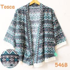 Kardigan Kimono Batik Cardigan Jepang Kiwir Rumbai Cream Murah Tosca