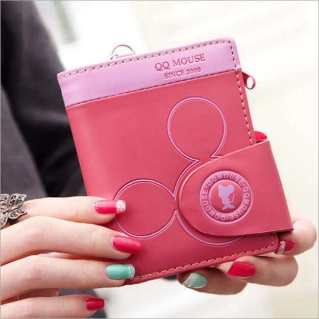 Kartun Korea Lucu Modis Dompet Mahasiswa Ritsleting Kancing PU Kulit Wanita Bang Pendek Dompet