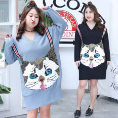 Kartun Musim Semi Produk Baru XL Gaun (Debu By Pollution Biru)