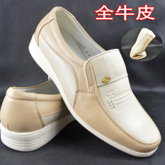Kasual Kulit Putih Pria Sepatu Putih Bisnis Her Kasual (Gambar Warna)