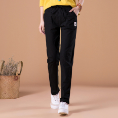 Celana Panjang Kasual Sepatu Linen Celana Harem Korea Fashion Style Putih
