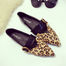 Kasual Motif Macan Tutul Horizontal Sabuk Sepatu Klasik Sepatu Sol Lunak (Motif Macan Tutul)