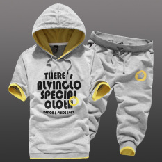 Jaket Murid Pria Bertopi Lengan Pendek Model Tipis (603 abu-abu)