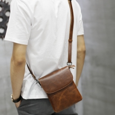 Tas Pinggang Baru Handphone Tas Kecil Korea Fashion Style Selempang Miring (Kopi warna)