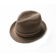 Rafi Topi Jazz Musim Semi atau Musim Panas Topi Pantai Pantai (Pita Warna Coklat)