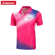 Kawasaki ST-171012 Polo Pria Kemeja Lengan Pendek Cepat Kering Poliester Pria Kaus Tenis Olahraga Pakaian (Merah)