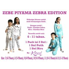 Kazel Zebe Kids Teens Long Pajamas Piyama Panjang Zebra Edition 2in1