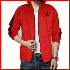 KB BOMBER ADIDAS MERAH JAKET PRIA DEWASA MURAH MODIS TERBARU COWOK KEKINIAN GROSIR TANAH ABANG