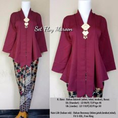 Kebaya jumbo kutubaru modern big size kebaya ethnic cloth [maroon]