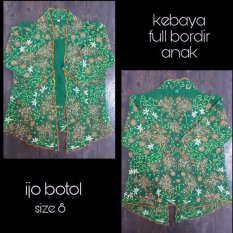 Kebaya Kutubaru Anak Full Bordir / Kebaya Modern Anak Full Bordir - Hijau Botol