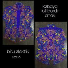 Kebaya Kutubaru Anak Full Bordir / Kebaya Modern Anak Full Bordir - Biru Elektrik