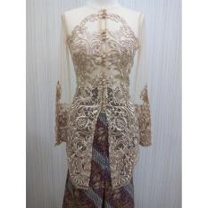 Busana Muslimah Atasan Kebaya Wisuda Tunangan Lamaran Pengantin Among Tamu Lengan Panjang Bahan Brokat MRC BUNGA RR1540 GLD Arcobaleno Pesan Kebaya Seragam,Jual baju model kebaya wisuda modern terbaru, cocok untuk wisuda, pernikahan, kondangan dan pesta