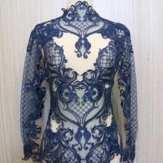 Busana Atasan Kebaya Wisuda Tunangan Lamaran Among Tamu Lengan Panjang Bahan Brokat Kebaya Panjang Marchesa Dongker Arcobaleno Pesan Kebaya Seragam,Jual baju model kebaya wisuda modern terbaru, cocok untuk wisuda, pernikahan, kondangan dan acara resmi