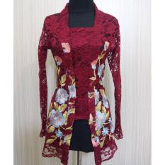 Baju Seragam Kebaya Among Tamu Bahan Brokat Lengan Panjang Kebaya Brokat Kutu Baru RR1814 MAROON Arcobaleno Pesan Kebaya Seragam,Jual baju model kebaya wisuda modern terbaru, cocok untuk wisuda, pernikahan, kondangan dan acara resmi lainnya harga MURAH