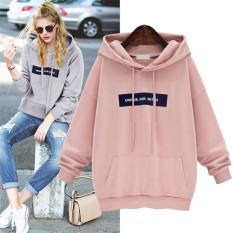 Kebugaran Korea Fashion Style model semi bagian panjang berkerudung pullover sweater (Merah muda) baju wanita baju atasan